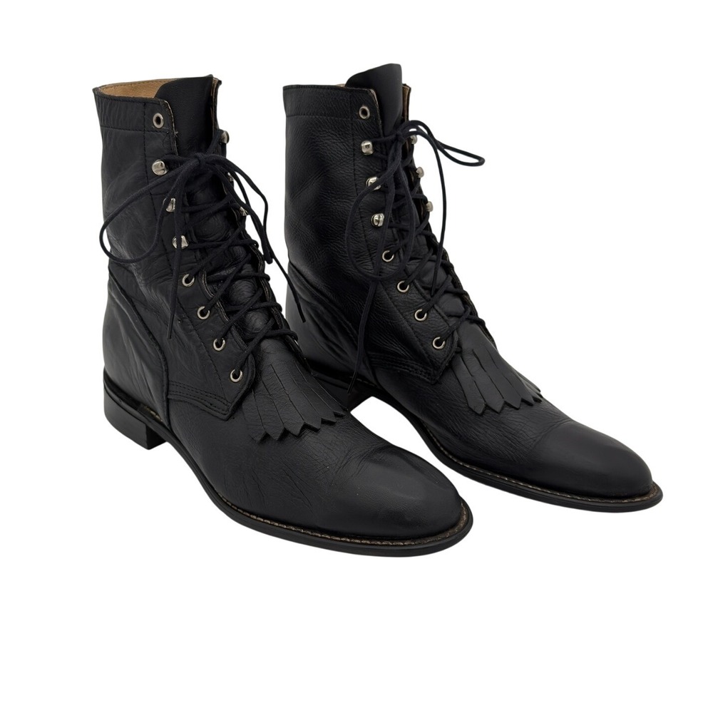 Vintage Acme Circle-A Women's Lace-Up‎ Kiltie Boots Size 9M Made in USA